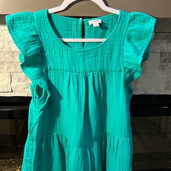 J Crew size 2 green tiered dress - Picture 3 of 12